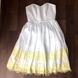 David’s Bridal Short Chiffon Dress Lace Hemline